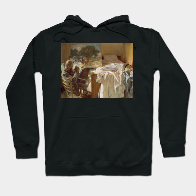 An Artist in His Studio by John Singer Sargent Hoodie by Classic Art Stall